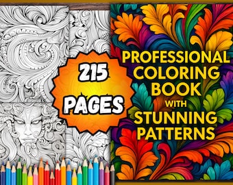 Pattern Coloring Book – 215 Meditative Designs (PDF Pages)