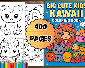 Libro para colorear Kawaii – 400 diseños infantiles (páginas en PDF)