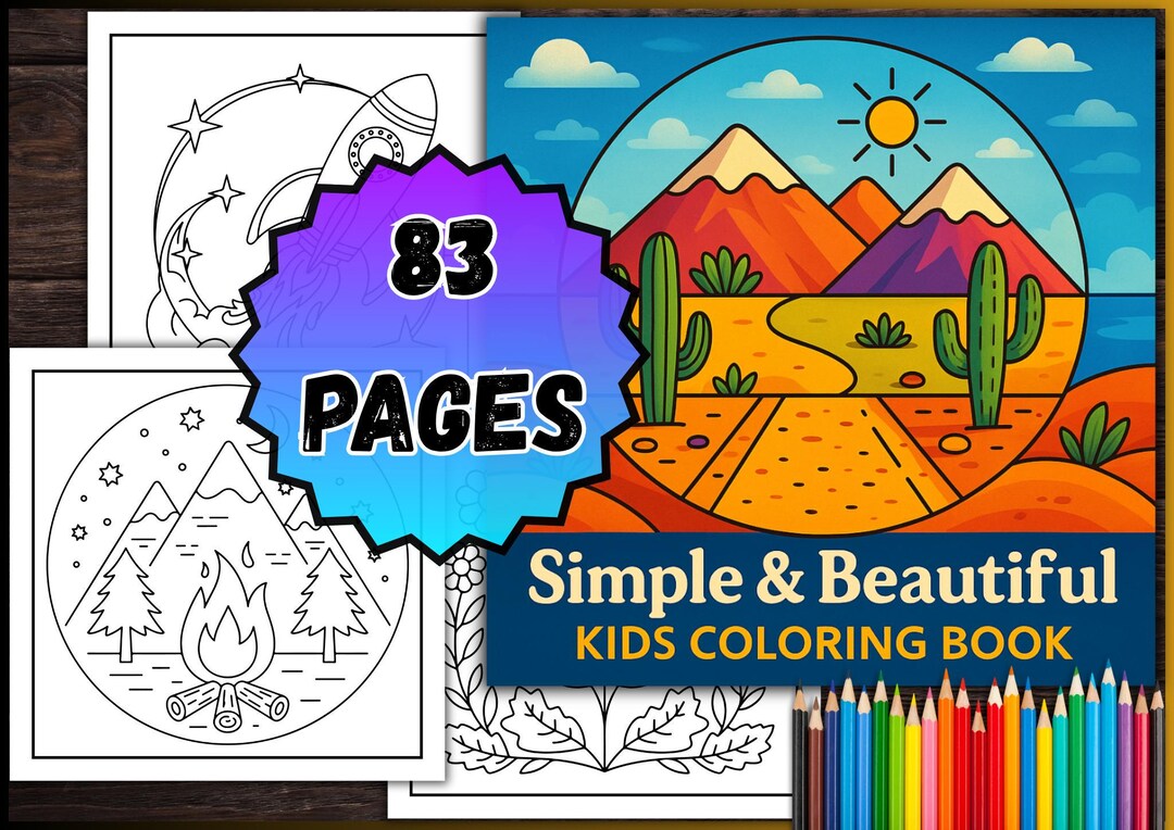 Kids Coloring Book – 83 Creative Pages (PDF) - Etsy