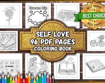 Libro para colorear de amor propio (96 páginas en PDF)
