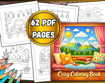 Cozy Coloring Book – 62 Pages