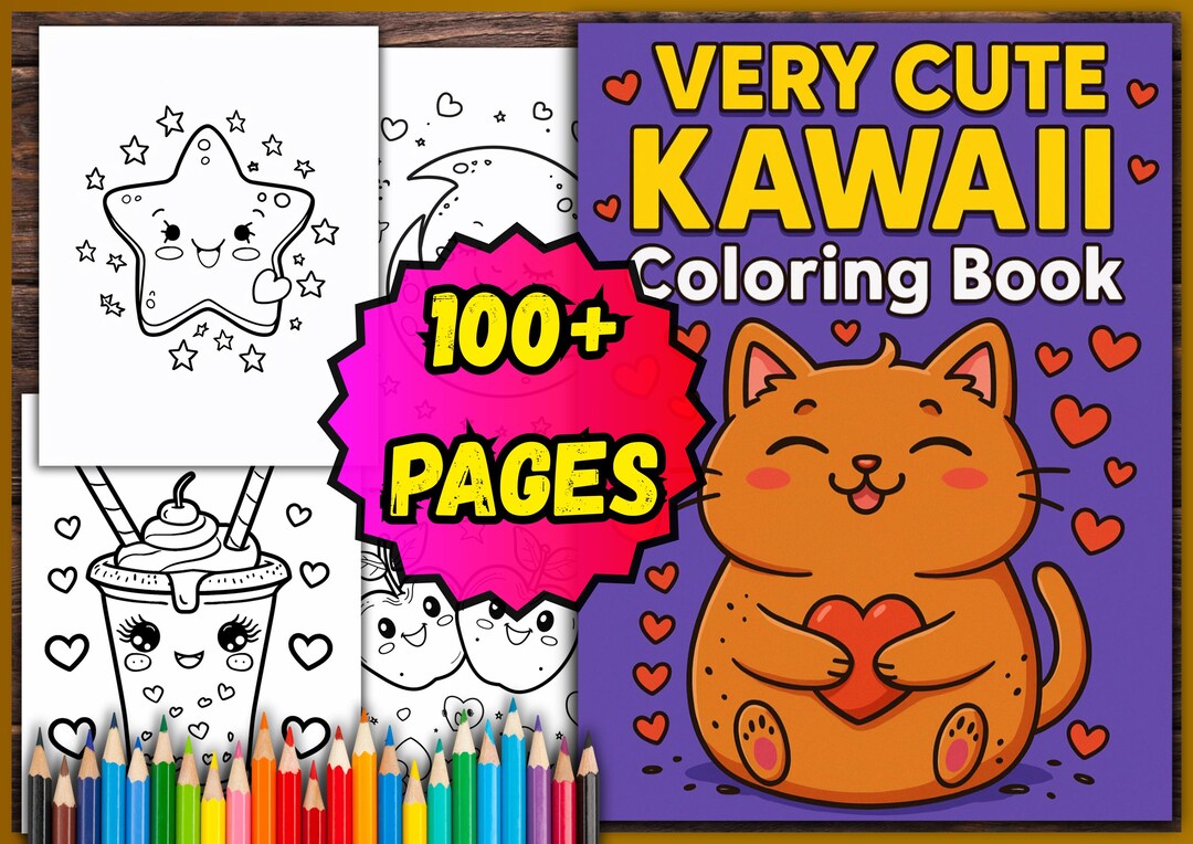 Kawaii Coloring Book – 100+ Cute PDF Pages - Etsy
