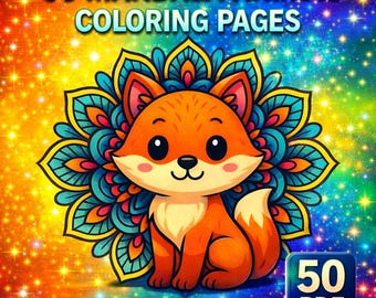 Mandala Djur Målarbok – 50 PDF Sidor