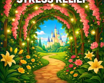 Stress Relief Coloring Book – 60 Relaxing JPG Pages (Digital Download)