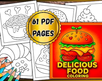 Kolorowanka „Pyszne jedzenie” – 61 stron w formacie PDF
