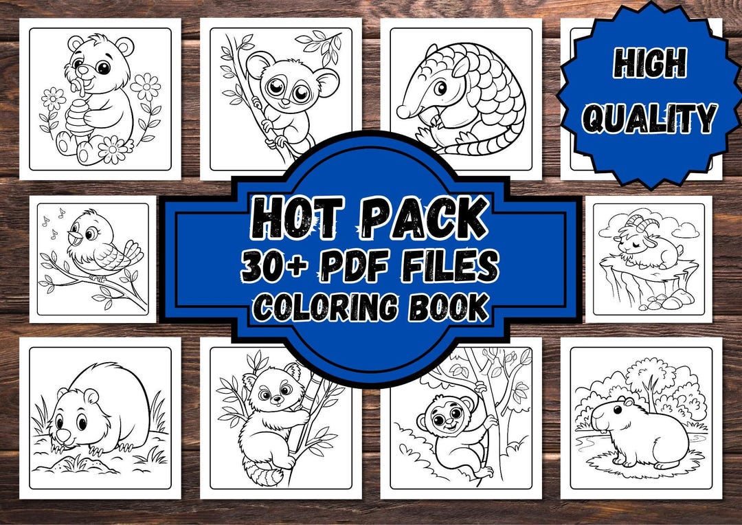 30+ Wild Animal Coloring Book | Kids Printable Coloring Pack PDF ...