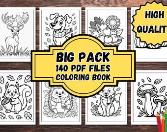 Libro da colorare autunnale – 140 pagine di zucche e animali (PDF)