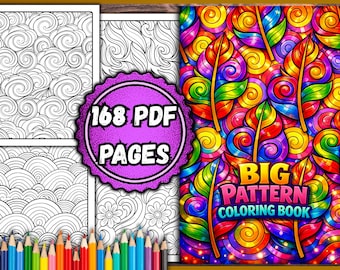 Big Pattern Coloring Book – 168 PDF Pages
