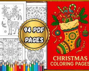 Christmas Coloring Book – 94 PDF Pages