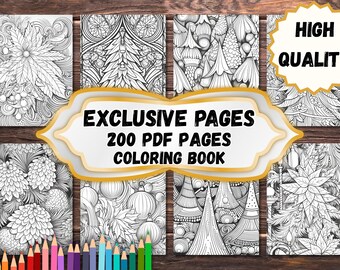 Exclusive Christmas Coloring Book — Big Pack 200 PDF Pages
