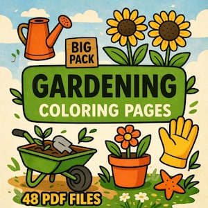 Garten-Malbuch für Erwachsene – 48 entspannende Garten-Seiten + JPG Bonus