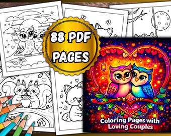 Coloring Pages with Loving Couples – 88 PDF Pages