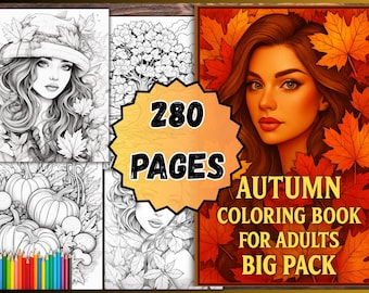 Herbstliches Malbuch für Erwachsene – 280 PDF-Seiten im Big Pack