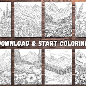 100 Printable Nature Coloring Pages for Adults | PDF Digital Download Floral Stress Relief Mindfulness Art Book image 5