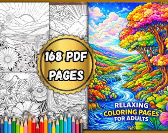 Relax Coloring Pages for Adults – 168 PDF Pages