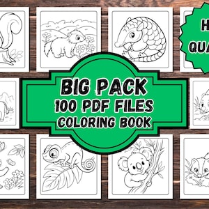 100 раскрасок с дикими животными для детей | PDF-файлы для печати | Цифровая загрузка