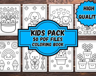 Libro para colorear para niños (50 páginas en PDF)