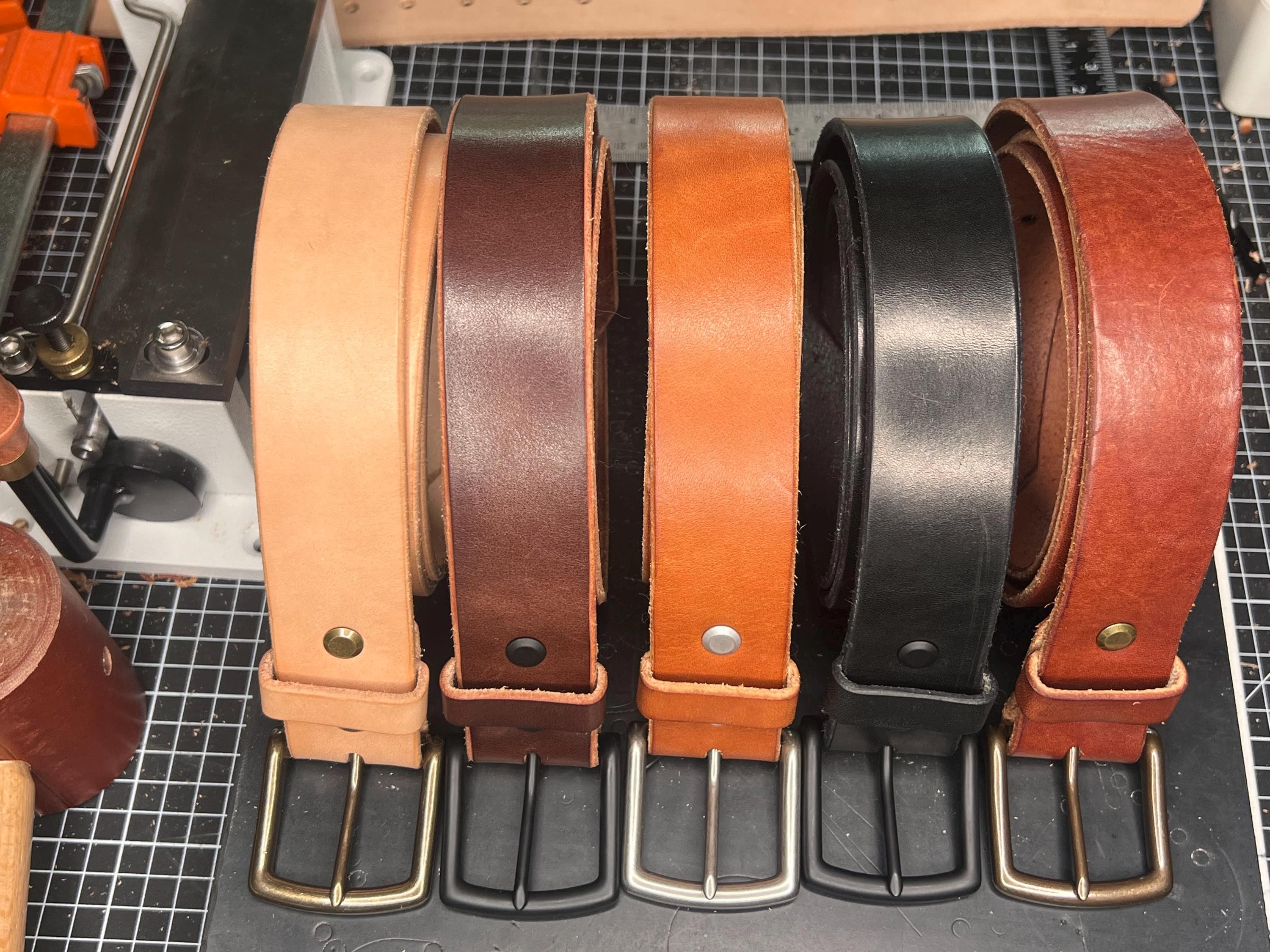 Handmade Wickett & Craig Leather Belt: Solid Brass Buckle 