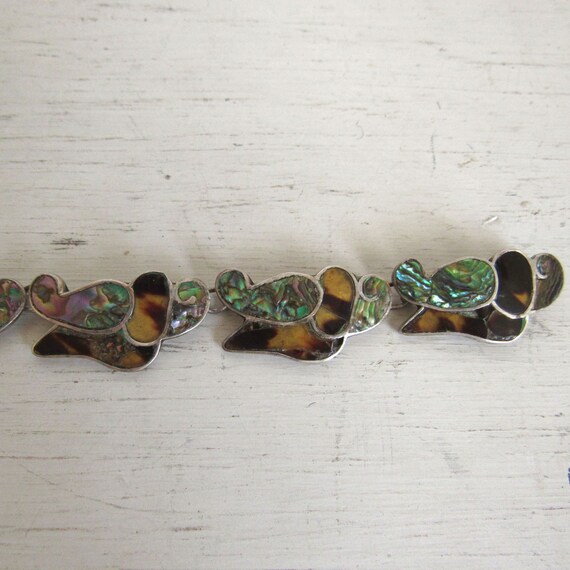 Abalone and Tortoise Shell Bracelet and Earrings … - image 5
