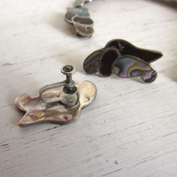 Abalone and Tortoise Shell Bracelet and Earrings … - image 4