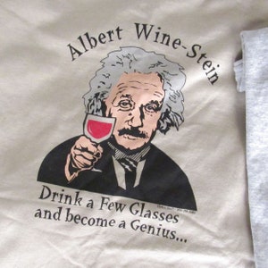 Vintage Wine Tshirts 90s Funny Wino Gift Shirts Assorted Graphics Unisex Large L image 1