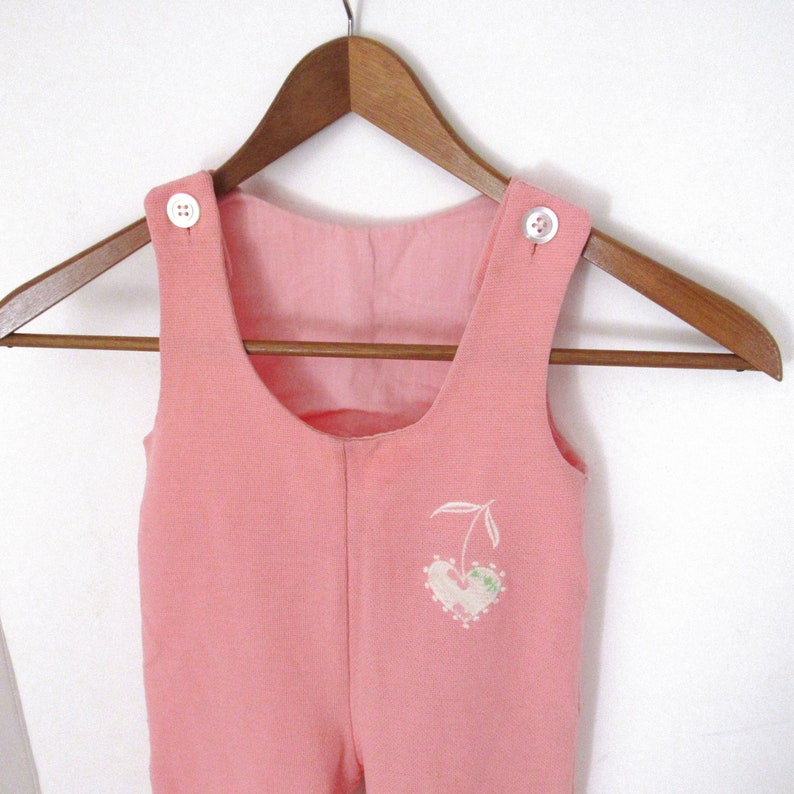 Onesie Overall Jumper Vintage Baby Girls Jumper 80s Pink Etsy