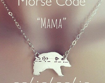 Mama Bear Silver Necklace