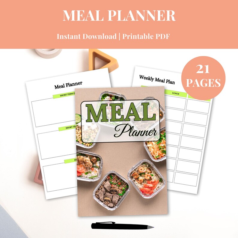 Printable Weekly Meal Planner PDF for Meal Planning Grocery List and ...