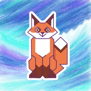 Perching Fox Sticker