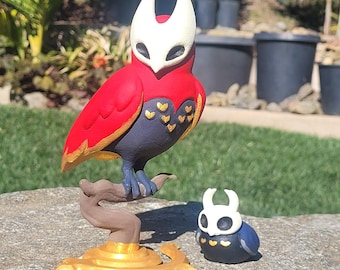 Hand-Painted Hollow Knight Owl Figurine Combo - Protagonist & Hornet