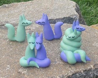 Hand-Painted "Foxes In Love" Webcomic Figurine 3-Set