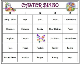 Printable Easter Bingo Party Game- 60 Colorful Bingo Cards for Egg-citing Celebrations! Download, Print and Play!