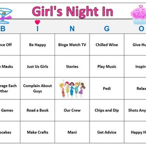 Girls Night In Party Bingospel - Friend Time Bingo Words - Heel leuk voor je meiden. Vier vriendschappen! 30 kaarten verzonden