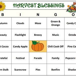 Oogstbingospel-herfstfestivalspel, carnavalplezier voor alle leeftijden. 30 unieke kaarten verzonden