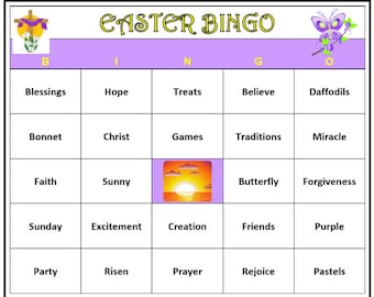 Christian Easter Bingo Game-Celebrate Easter with a Christian focus, Fun for Youth Group or Bible Study! Printable Game. 60 bingo cards