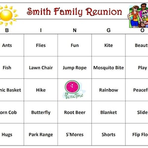 Spannende picknickfeestbingo: spel voor reünies, familiebijeenkomsten en werkpicknicks, 30 unieke bingokaarten naar je gemaild