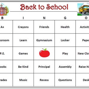 Bingospel Back to School: leuk spel om kinderen terug naar school te verwelkomen, geweldige klasactiviteit, inclusief 30 bingokaarten die naar je zijn gemaild