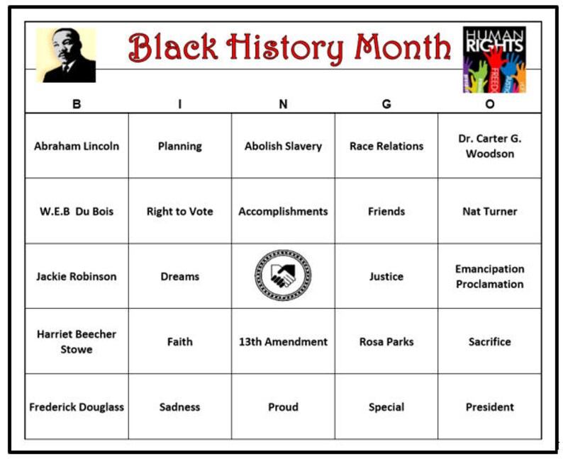Black History Month Bingo Game 30 Cards Educational Etsy