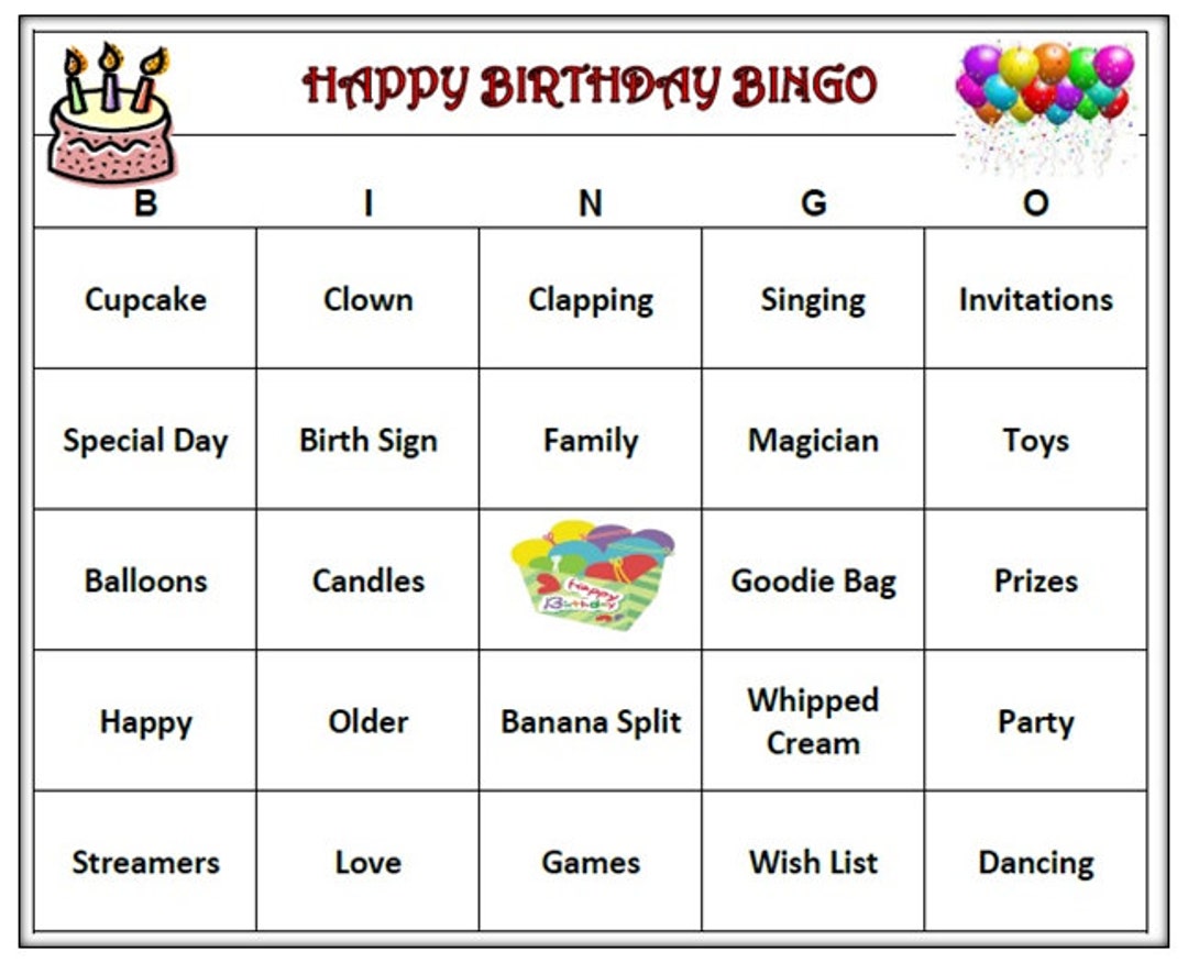 Bomb Party Bingo Card