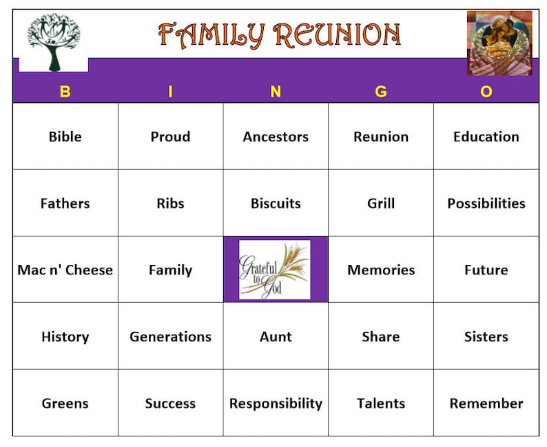 african american family reunion bingo game 30 cards reunion etsy