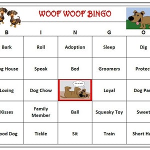 Bingospel hondenfeest, bingospel puppyfeestje: heel leuk spel voor het feest van je vacht! Dierenclub of Pet Rescue. 30 bingokaarten verzonden