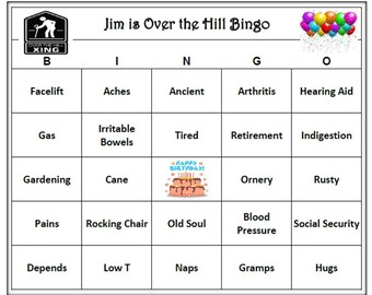 Over the Hill Bingo - Etsy