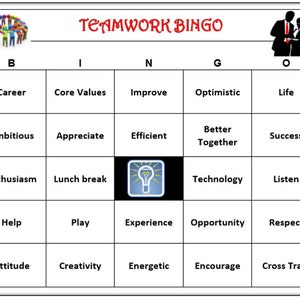 Teamwork Bingo Game 60 Cards Teambuilding Game For Business Etsy