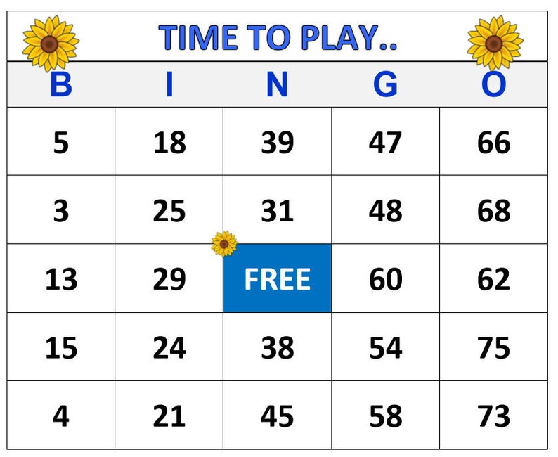 Game Night Traditional Bingo Game 60 Cards Standard Numbers Etsy