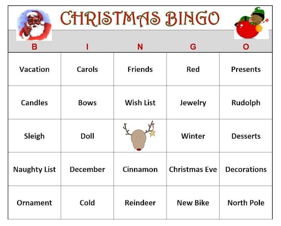 Christmas Party Bingo Game 30 Cards Christmas Holiday Bingo | Etsy