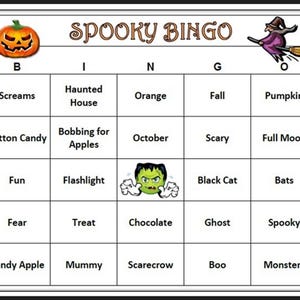 Griezelig kinderbingospel voor Halloween, Trick or Treat-plezier voor alle leeftijden. 30 kaarten naar je opgestuurd!