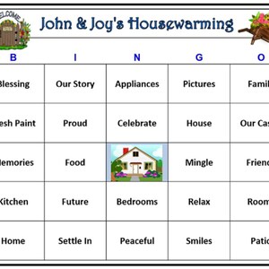 Housewarmingbingo: gepersonaliseerd nieuw thuisspel, leuk voor alle leeftijden! Vier je nieuwe plek. Inclusief 30 kaarten die naar jou worden gemaild