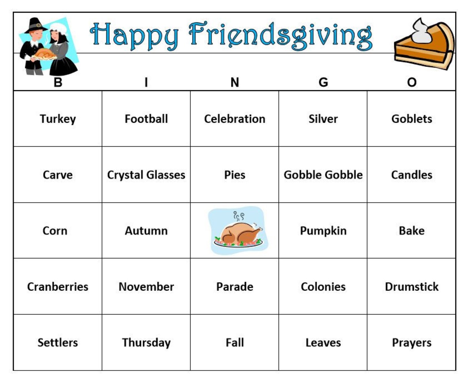 Friendsgiving Bingo Game 60 Cards Thanksgiving Holiday Bingo | Etsy - Thanksgiving Bingo Printable Mes English