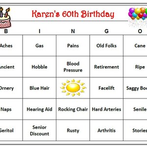 Personalisierte 50 Geburtstag Partei Bingo Spiel Alter Etsy