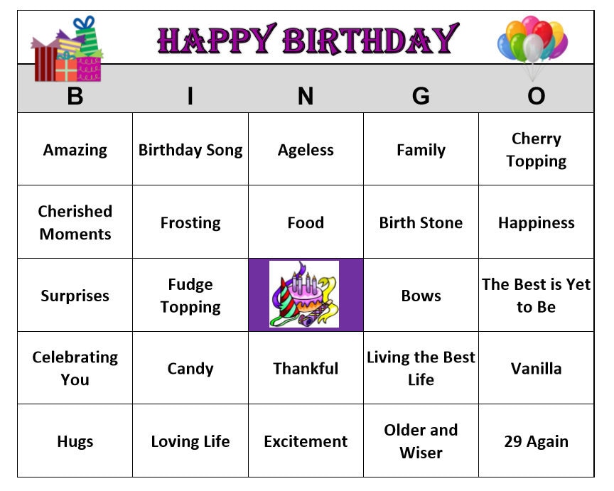 Similar to Sami and Izzis Birthday Party Bingo Cards - WordMint